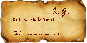 Kriska Gyöngyi névjegykártya
