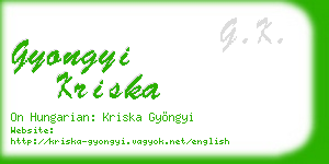 gyongyi kriska business card